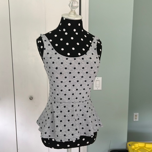 Express polka dot peplum top - Picture 1 of 2